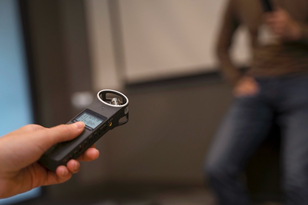 Environmental monitoring instrument being used indoors