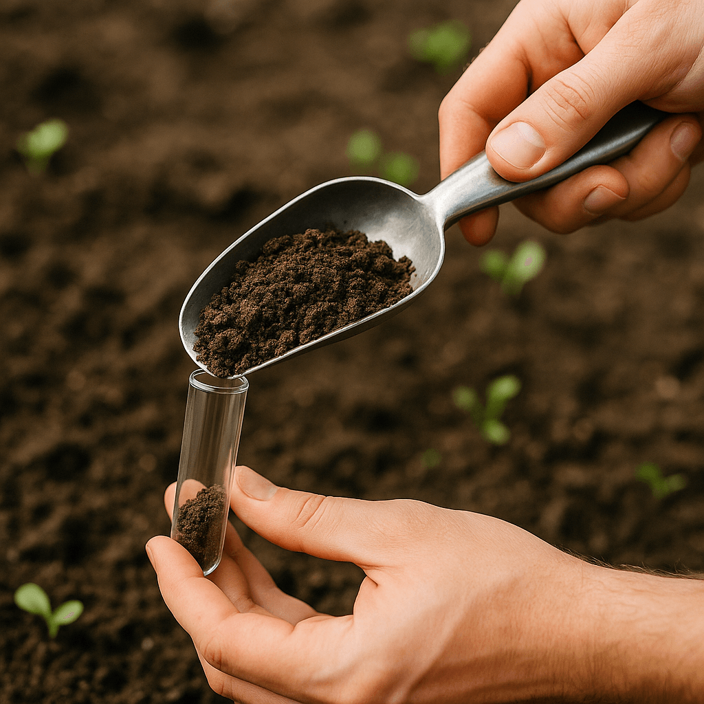 Soil sample being collected for laboratory analysis